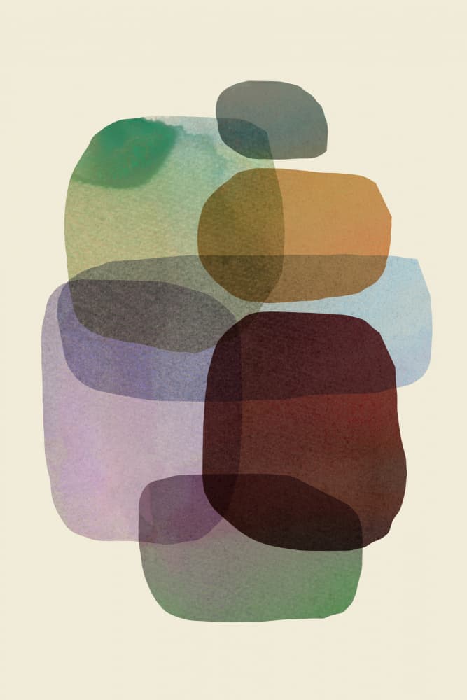Overlapping Organic Shapes by cartissi — canvas wall art