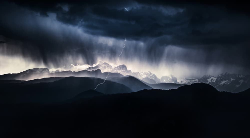 Dramatic Mountain Storm by Ales Krivec — canvas wall art