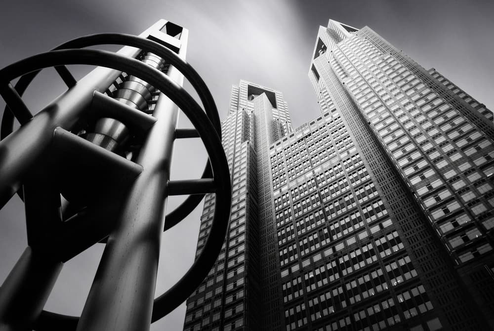 Dramatic City Architecture by Akira TAKAUE — canvas wall art