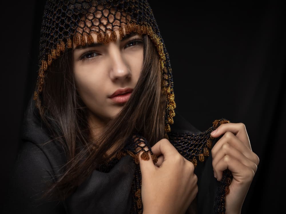 Elegant Hooded Portrait by Robert Girmencea — canvas wall art