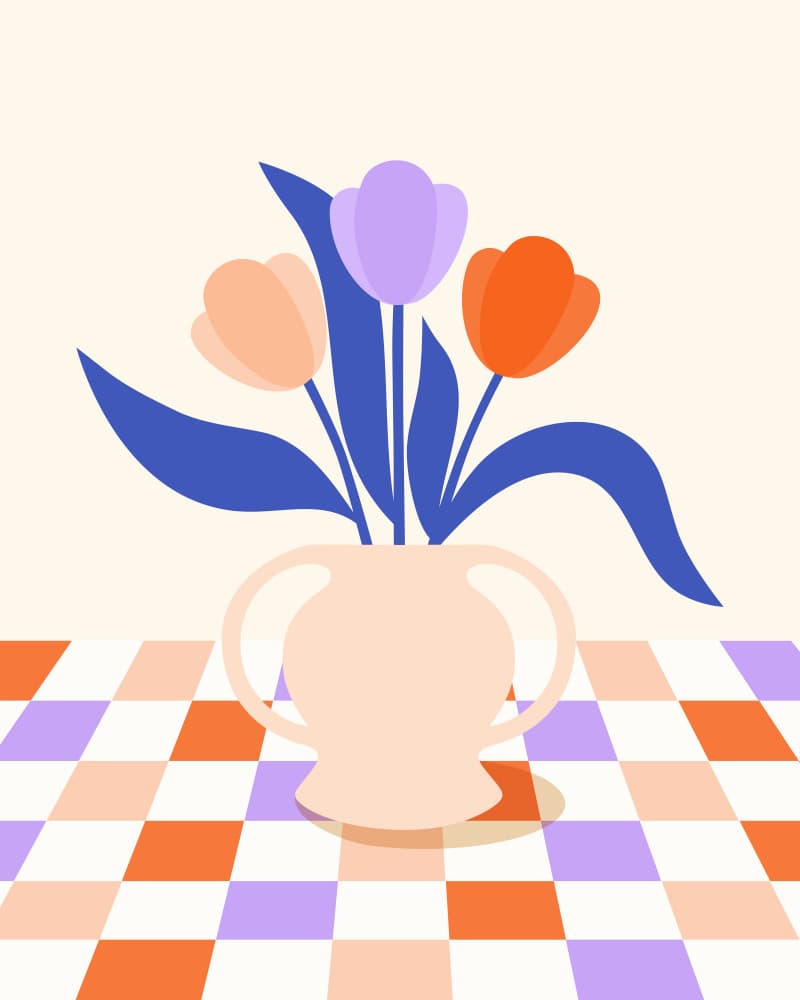 Modern Tulip Still Life by Artprink — canvas wall art