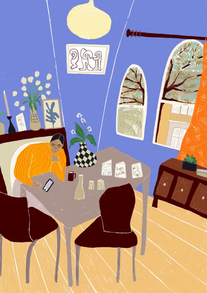 Thoughtful Woman At Home by Elsa Eleni — canvas wall art