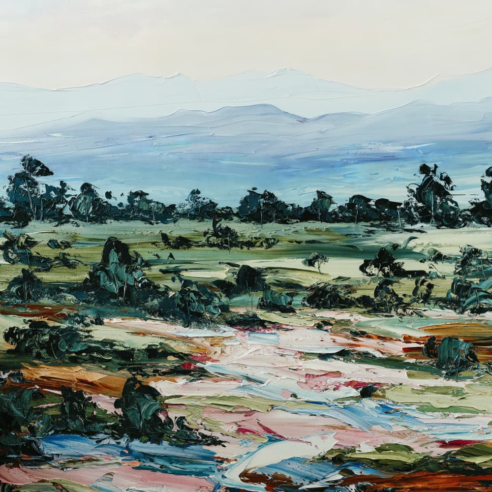 Vibrant Textured Landscape by Angela Hawkey — canvas wall art