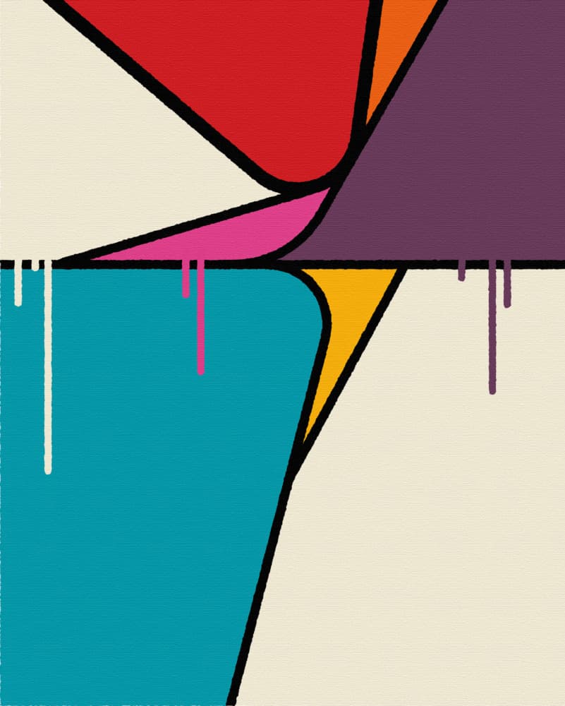 Colorful Geometric Drips by Rafa Mateo — canvas wall art