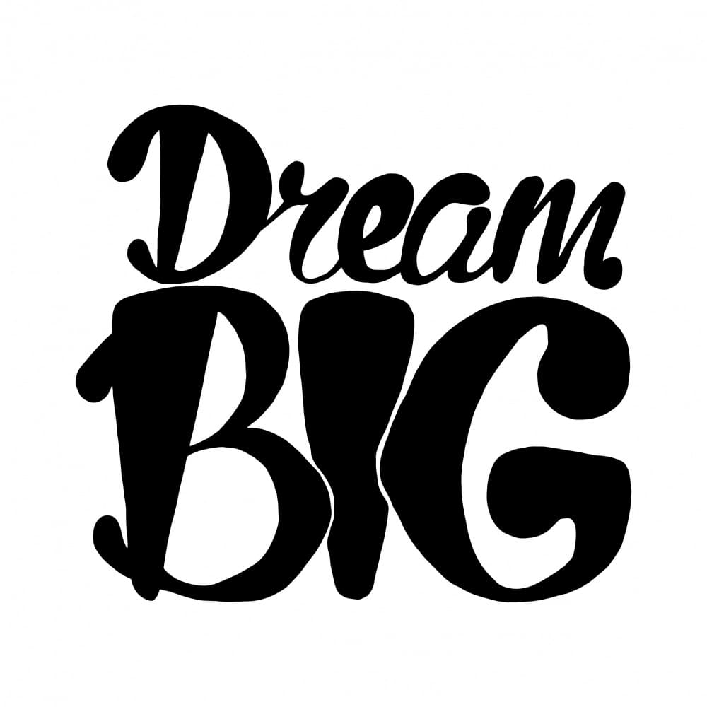 Dream Big Typography by Marika Barsrsind — canvas wall art