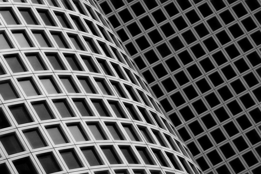 Curved Building Grids by Amihay Shraga — canvas wall art