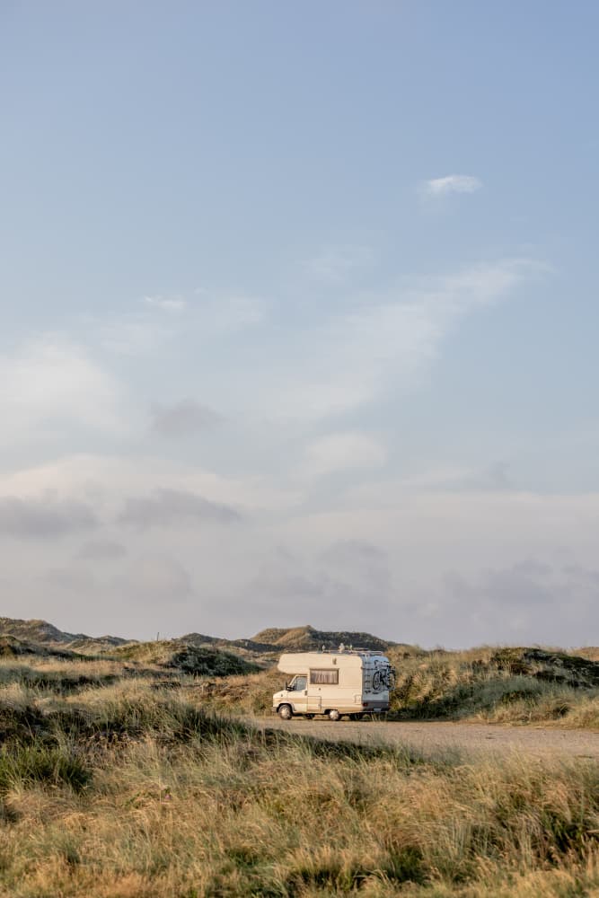 Caravan In the Dunes by Mareike Böhmer — canvas wall art
