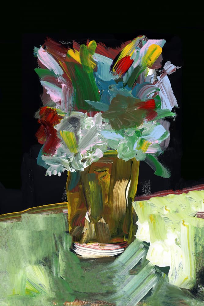 Vibrant Floral Still Life by cartissi — canvas wall art