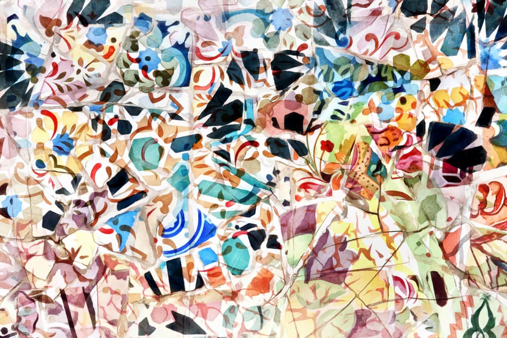 Vibrant Gaudi Mosaic by amini54 — canvas wall art