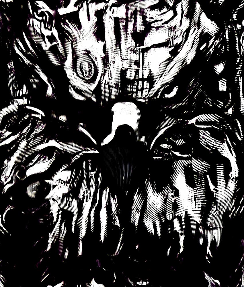 Abstract Demon Grin by mnemonixART — canvas wall art