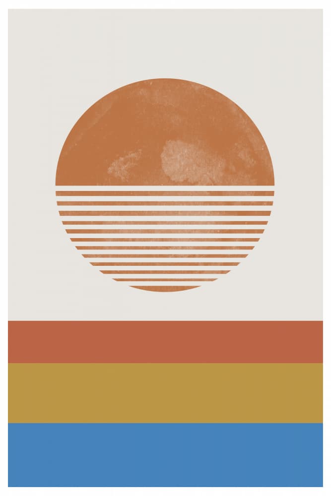 Striped Horizon Sun by THE MIUUS STUDIO — canvas wall art