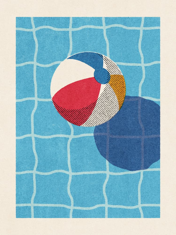Floating Beach Ball by Daniel Coulmann — canvas wall art