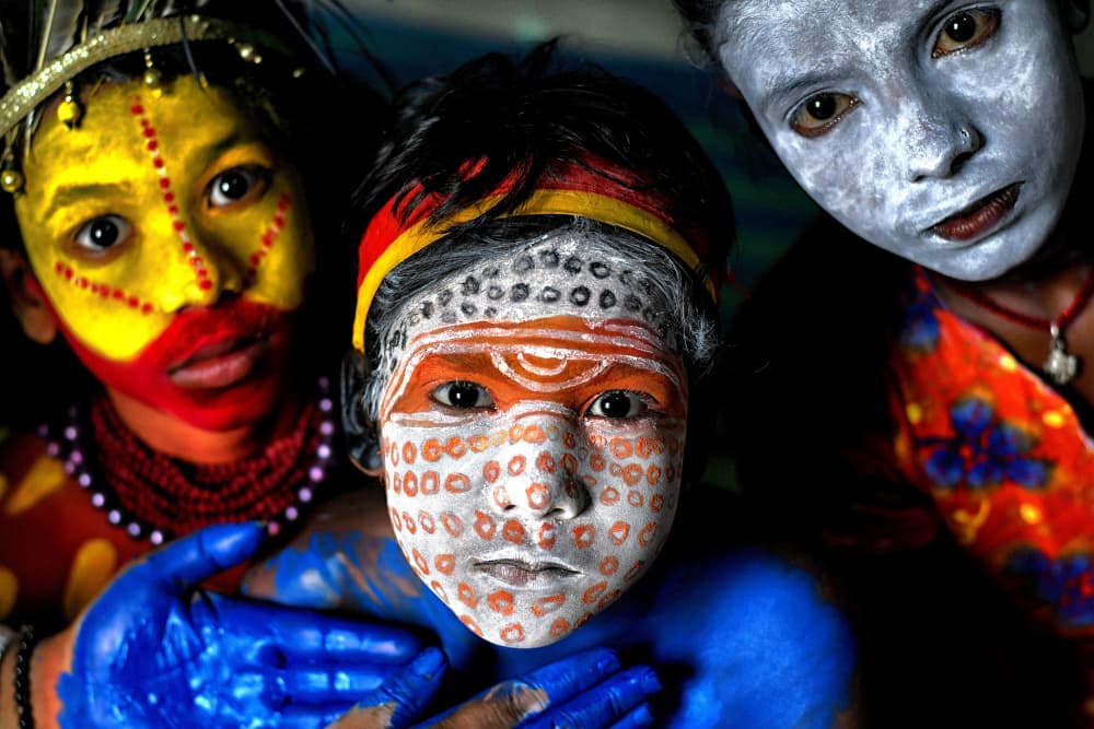 Vibrant Cultural Faces by Avishek Das — canvas wall art