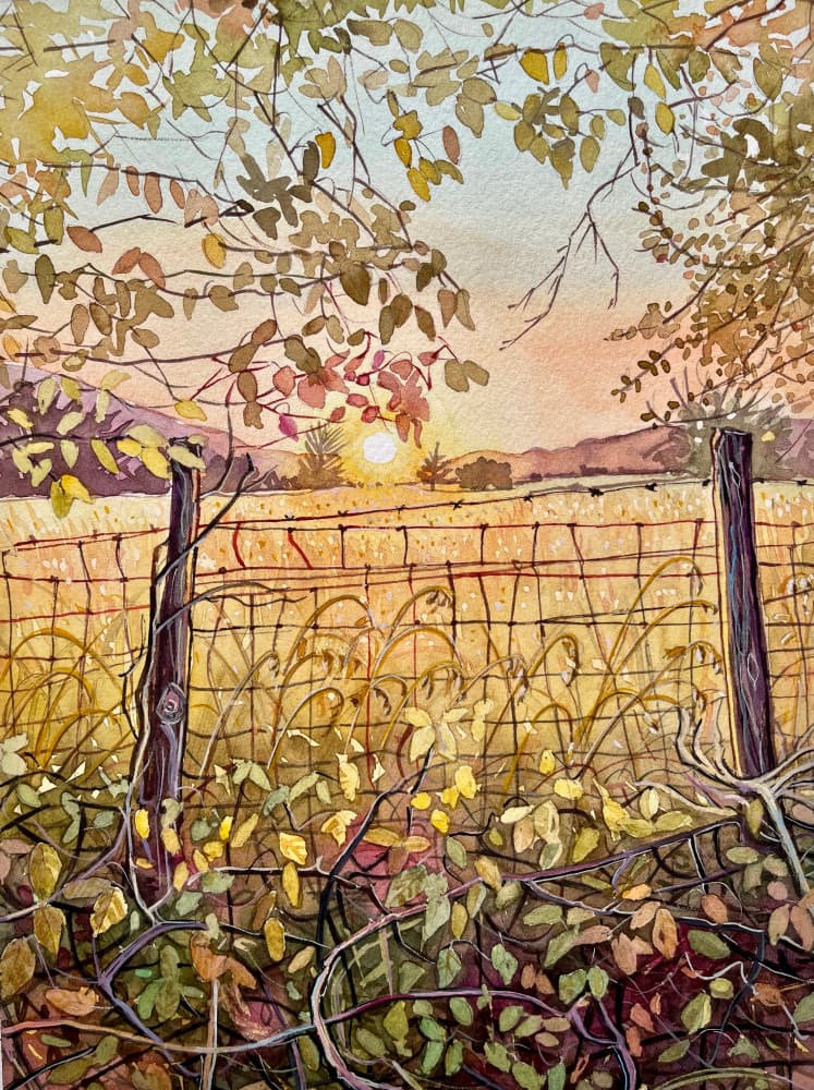 Golden Autumn Sunset by Luisa Millicent — canvas wall art
