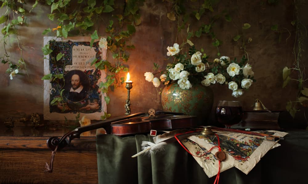 Dark Academia Still Life by Andrey Morozov — canvas wall art