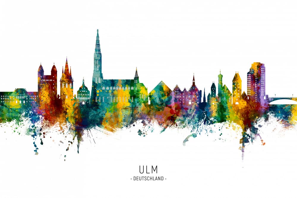 Vibrant Ulm Cityscape by Michael Tompsett — canvas wall art