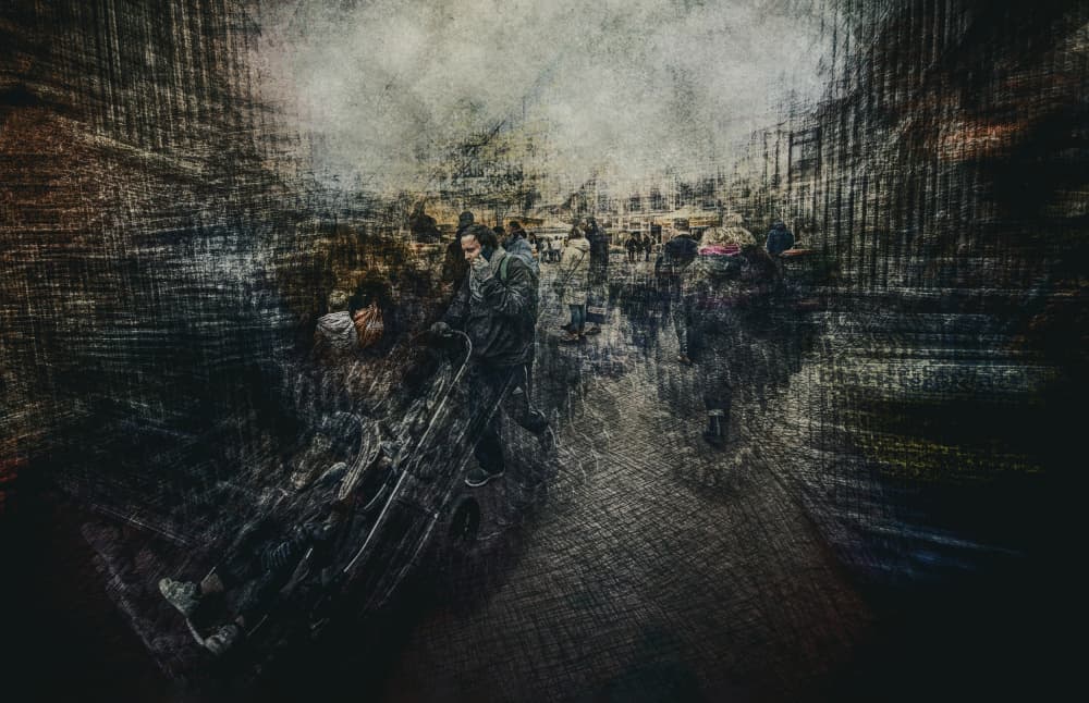Abstract Street Life by Jan van der Linden — canvas wall art