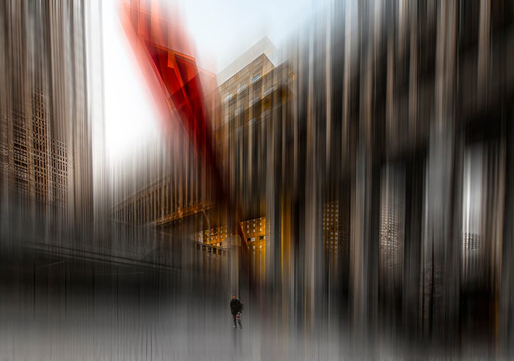 Red City Motion Blur by Carmine Chiriacò — canvas wall art
