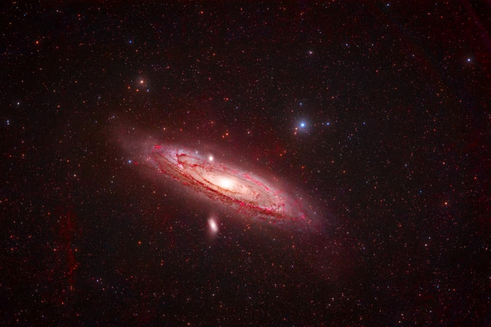 Red Andromeda Galaxy by Arne Jansen — canvas wall art