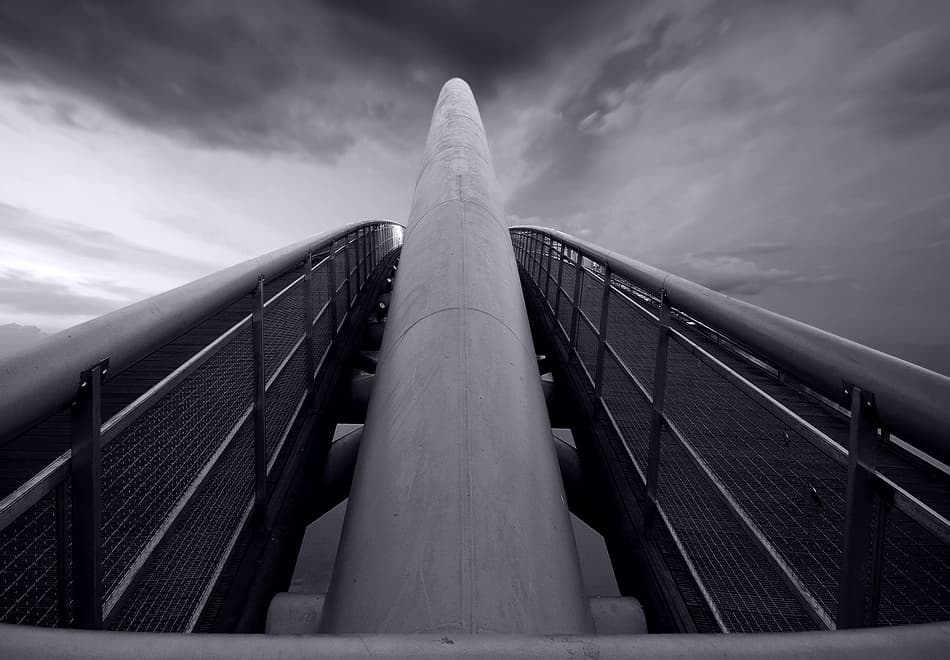 Sleek Bridge Ascent by paralaxa — canvas wall art