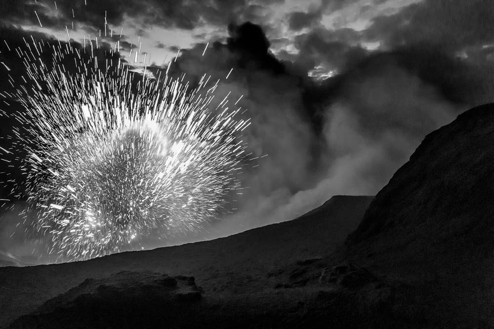 Explosive Night Landscape by Karsten Wrobel — canvas wall art
