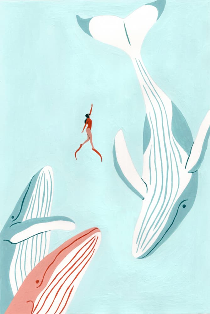Swimming With Giants by Julie Lesouef — canvas wall art