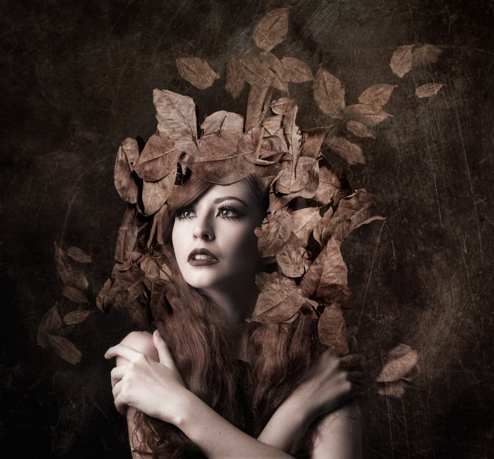Autumn Leaf Woman by Faizal Besari — canvas wall art
