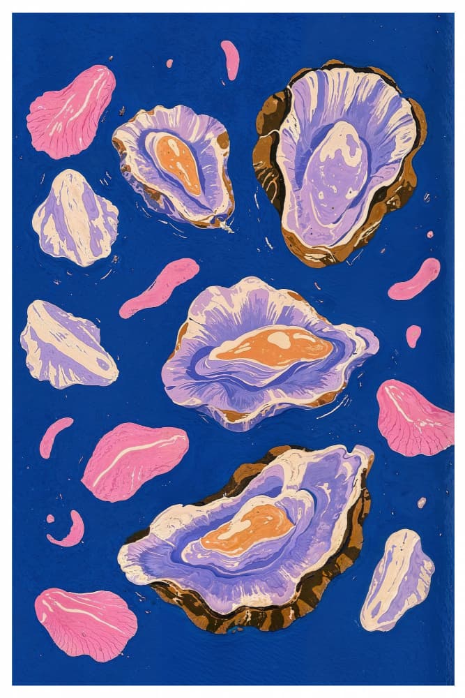 Oysters in Orbit by THE MIUUS STUDIO — canvas wall art