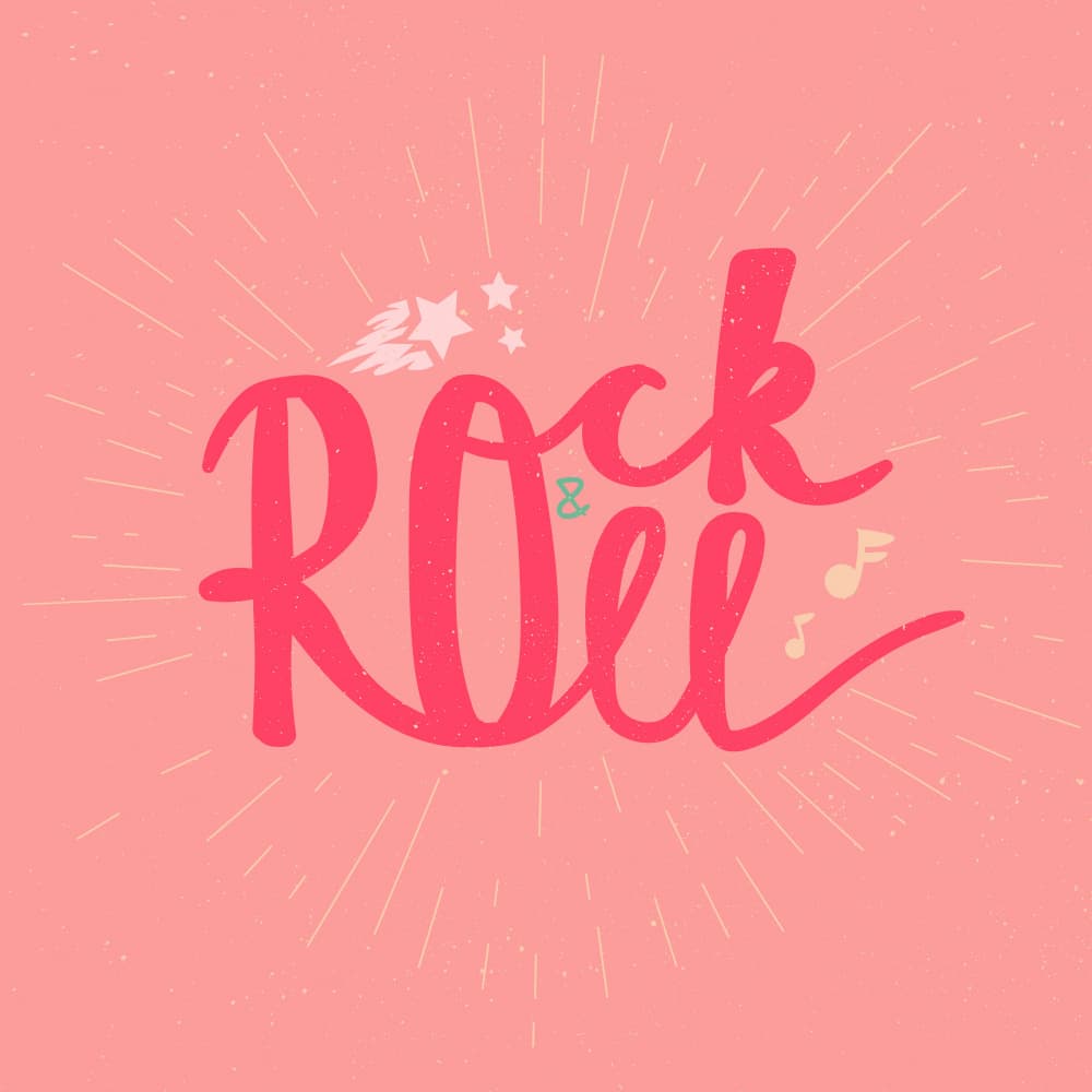 Retro Rock & Roll by Marika Barsrsind — canvas wall art