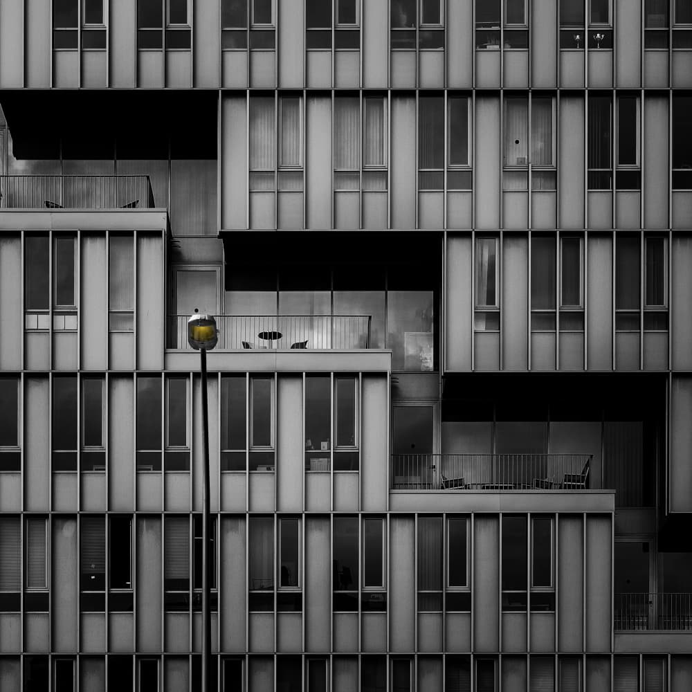 Geometric Urban Facade by Wim Schuurmans — canvas wall art