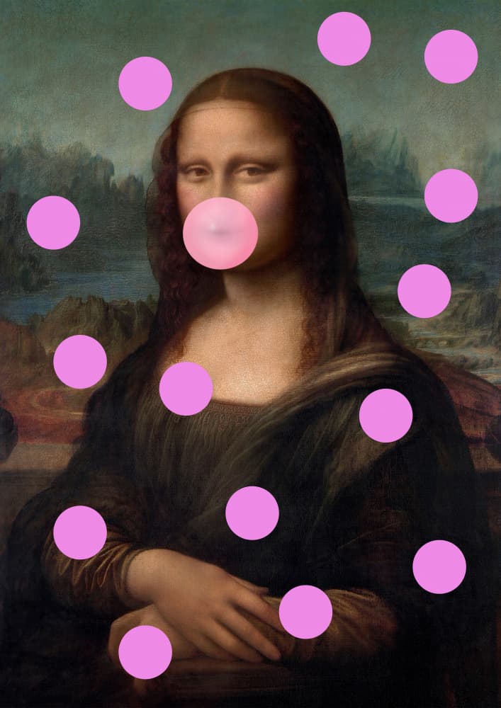 Mona Lisa Bubblegum Pop by Talitha McQueen — canvas wall art