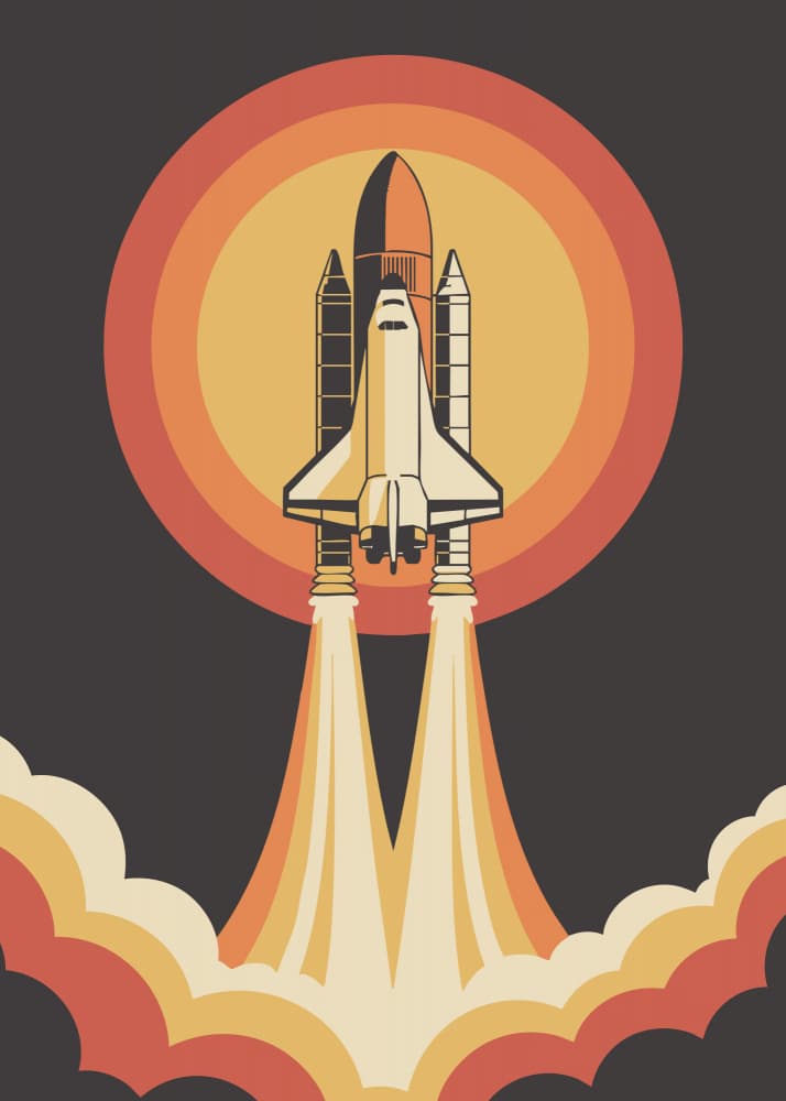 Retro Space Shuttle Launch