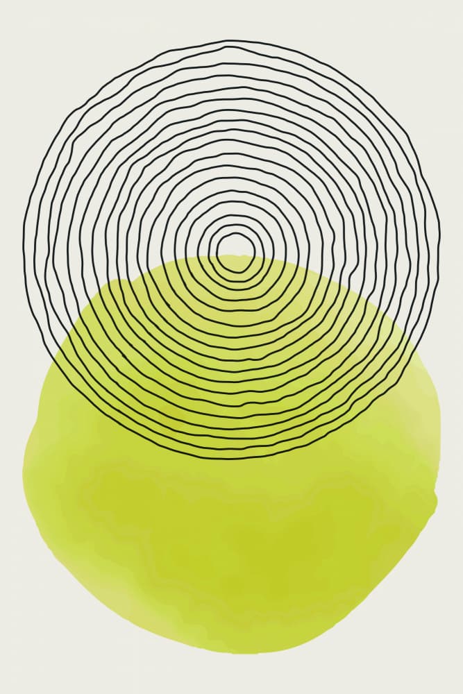 Abstract Chartreuse Rings by jay stanley — canvas wall art