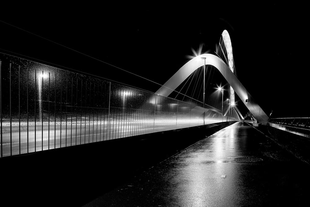 Night Bridge Reflections by Wilma Wijers Smeets — canvas wall art