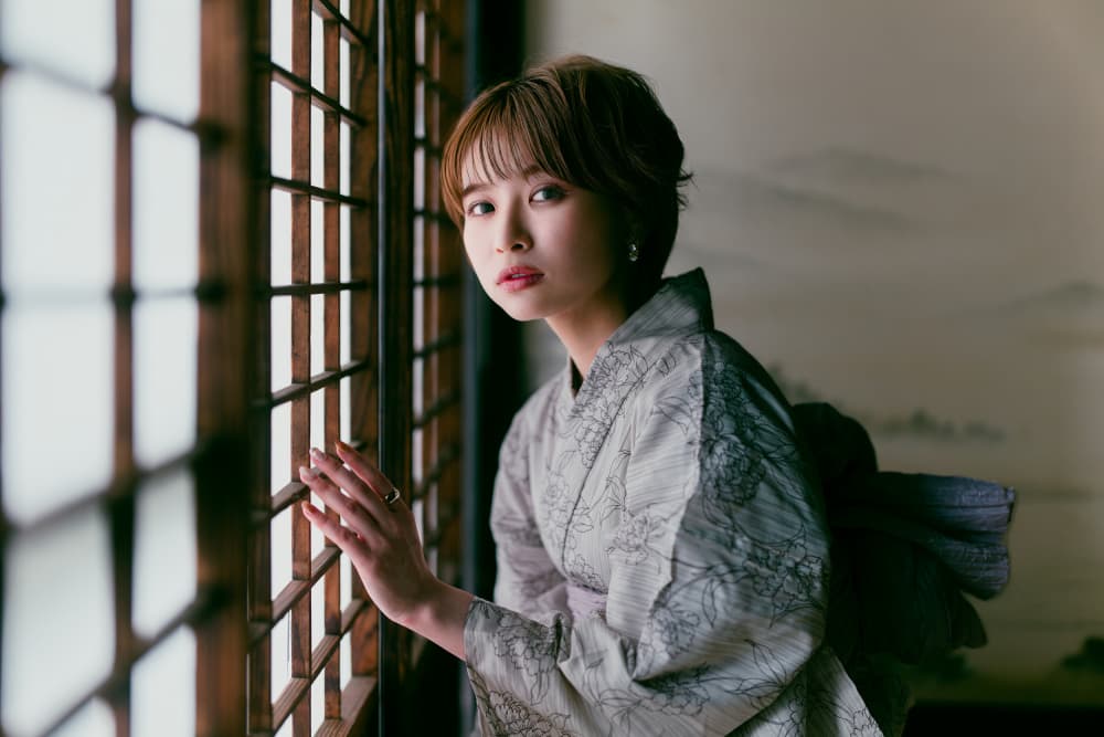 Japanese Woman By Window by Yuzo Fujii — canvas wall art