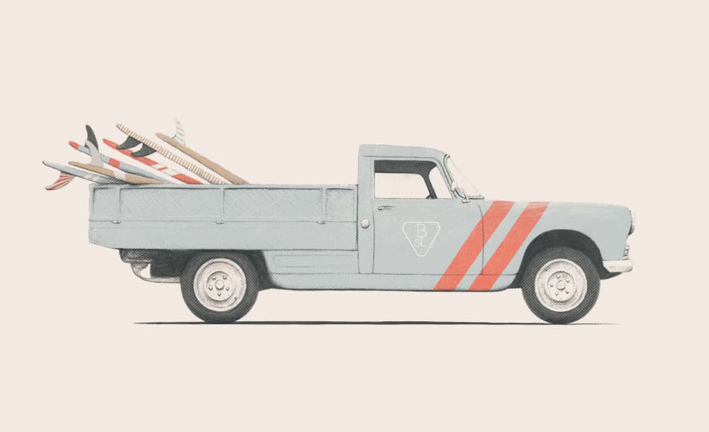 Vintage Surf Truck by Florent Bodart — canvas wall art