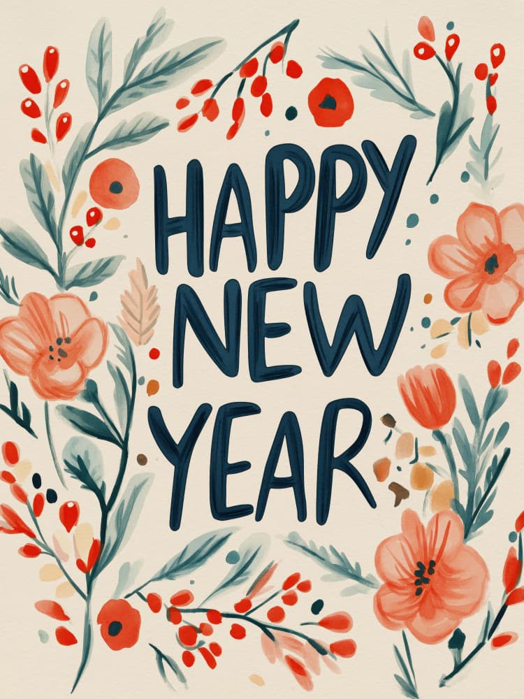 New Year Blossoms by Treechild — canvas wall art