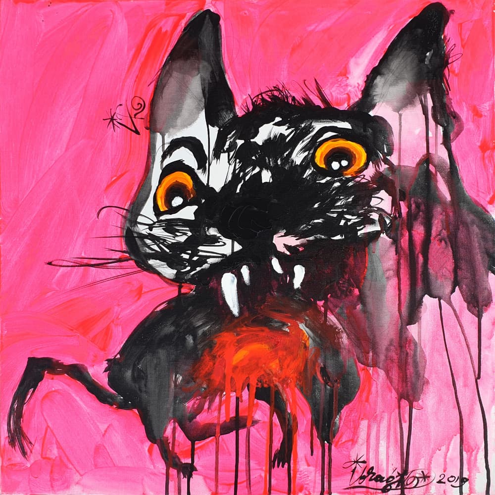 Vibrant Monster Cat by Kanat Ibragimov — canvas wall art