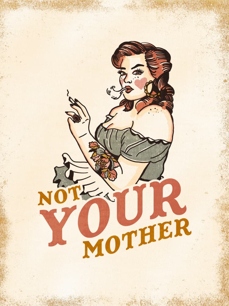 Not Your Mother Rockabilly Pinup With Sassy Attitude by The Whiskey Ginger — canvas wall art