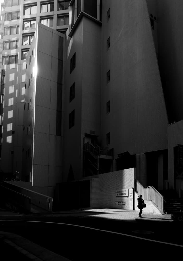 Lone Figure City Light by Yasuhiro Takachi — canvas wall art