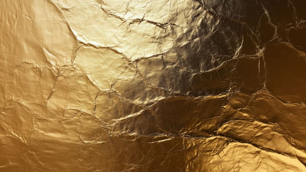 Crinkled Gold Reflections by Marika Barsrsind — canvas wall art