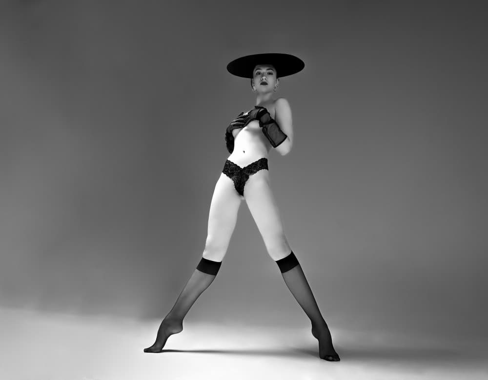 Black Hat Lingerie Style by Alexandr — canvas wall art