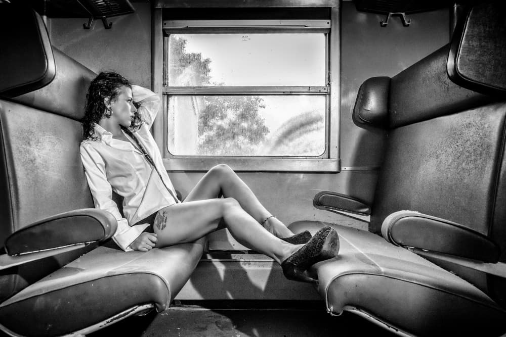 Pensive Train Journey by Traven Milovich — canvas wall art