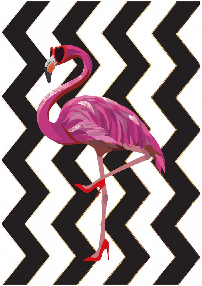 Pink Flamingo Chic by Sarah Manovski — canvas wall art