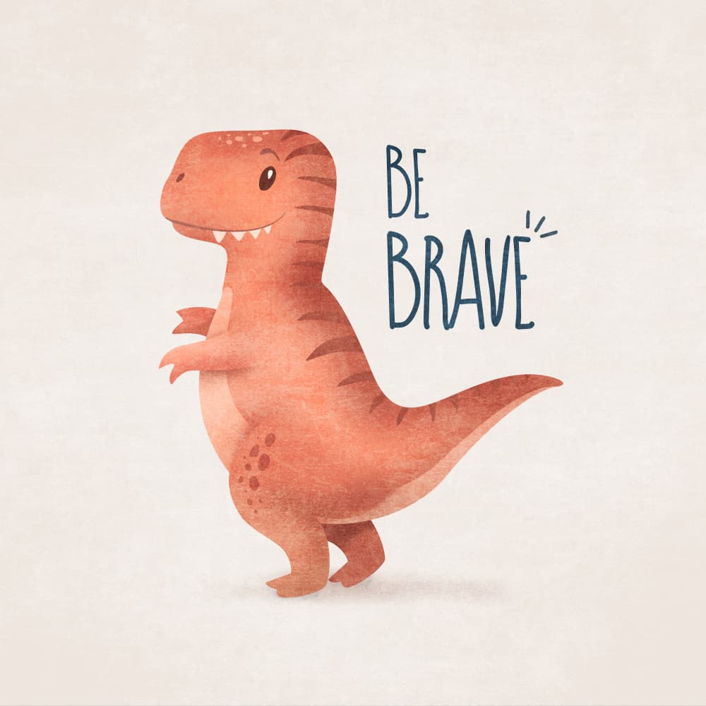 Dino Courage by Emel Tunaboylu — canvas wall art