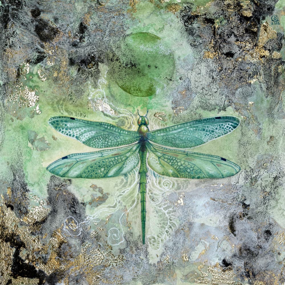 Ethereal Green Dragonfly by Stephanie Law — canvas wall art