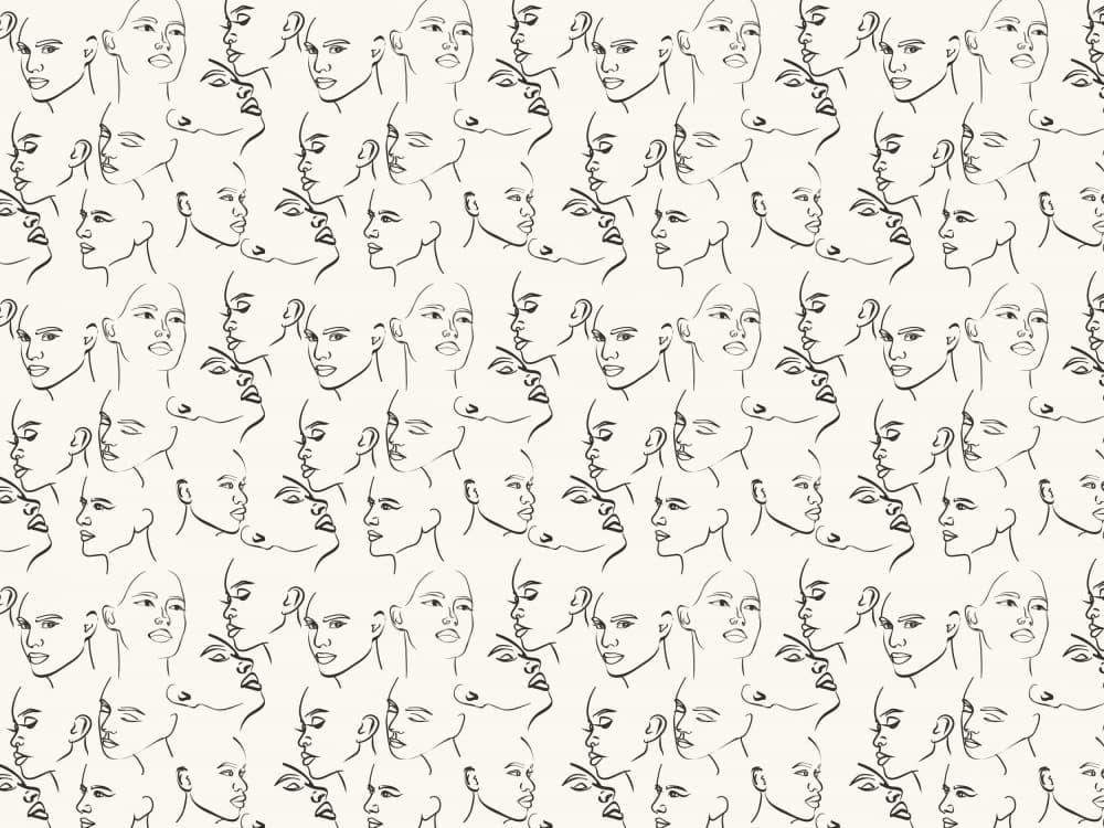 Faces in Lines by Treechild — canvas wall art