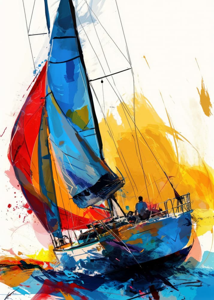 Vibrant Sailing Adventure by Justyna Jaszke — canvas wall art