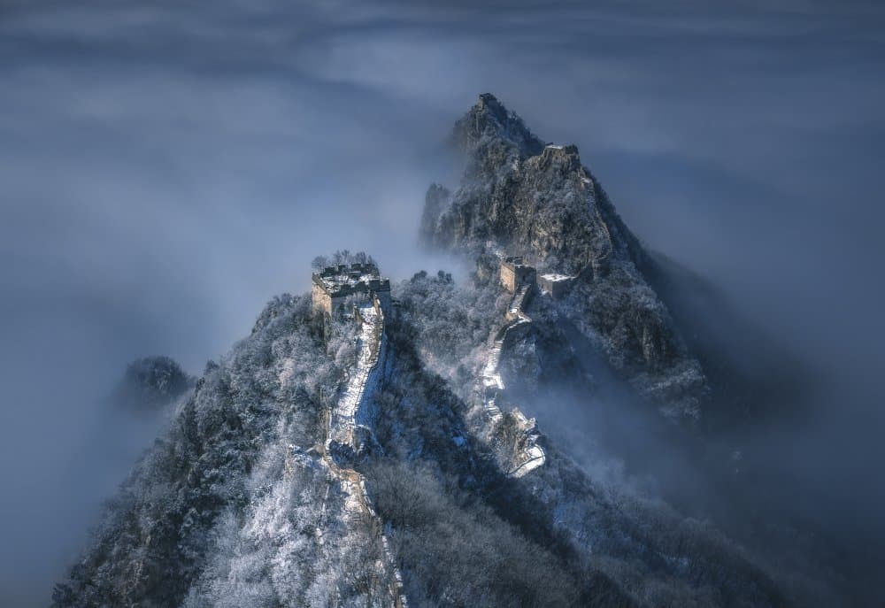 Misty Mountain Fortress by Yuan Cui — canvas wall art