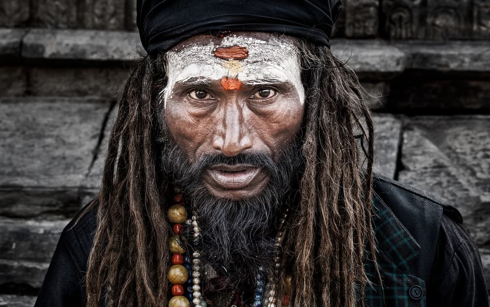 Spiritual Sadhu Portrait by Joxe Inazio Kuesta Garmendia — canvas wall art